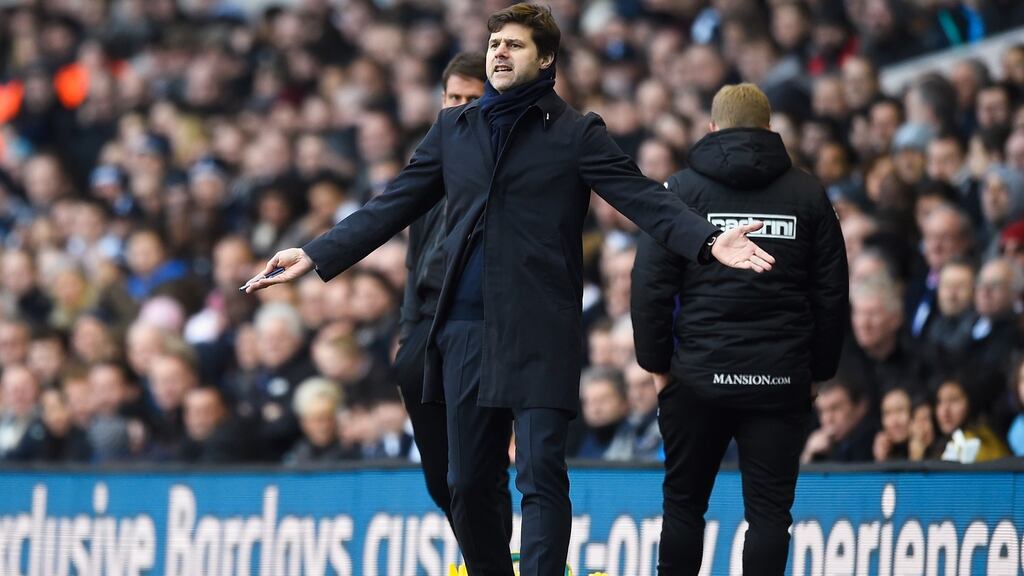 Tottenham Hotspur manager Mauricio Pochettino: “We need to be focused on ourselves because if they drop points and we don’t get the points, it’s nothing.” Photograph: Mike Hewitt/Getty Images
