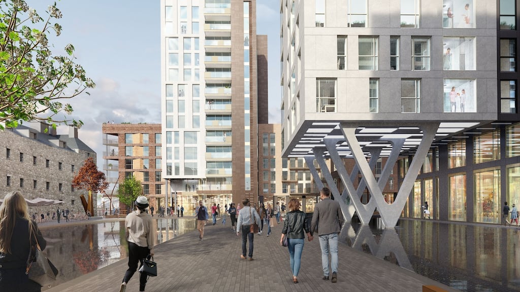 A computer-generated image of Grand Canal Harbour, one of six schemes within Marlet’s Castle portfolio