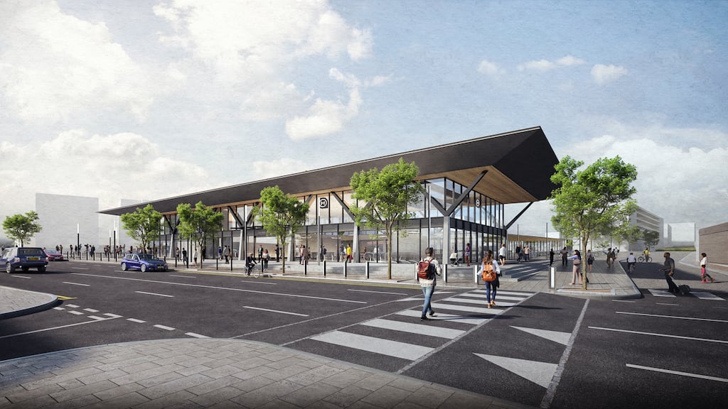Artwork for the Metrolink Glasnevin Station North where existing tracks will need to be lowered by two metres, leading to the closure of the western line