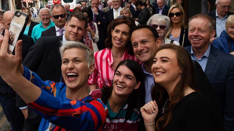 Fine Gael’s Maria Walsh on the campaign trail in Galway. Photograph: Andrew Downes/Xposure
