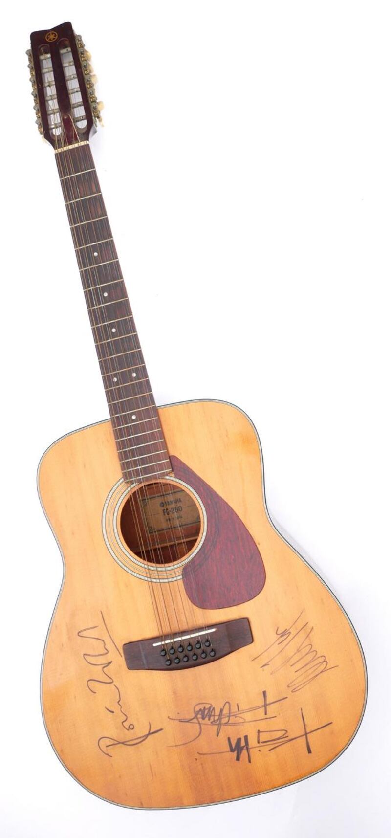 Guitar signed by the Rolling Stones.