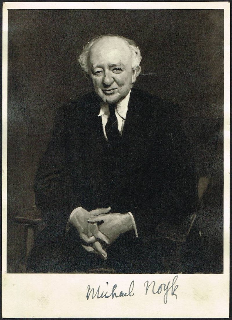 A signed portrait of Michael Noyk