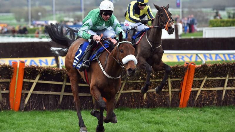 Presenting Percy and Davy Russell won the Pertemps Hurdle at the 2017 festival. Photograph: Glyn Kirk/AFP