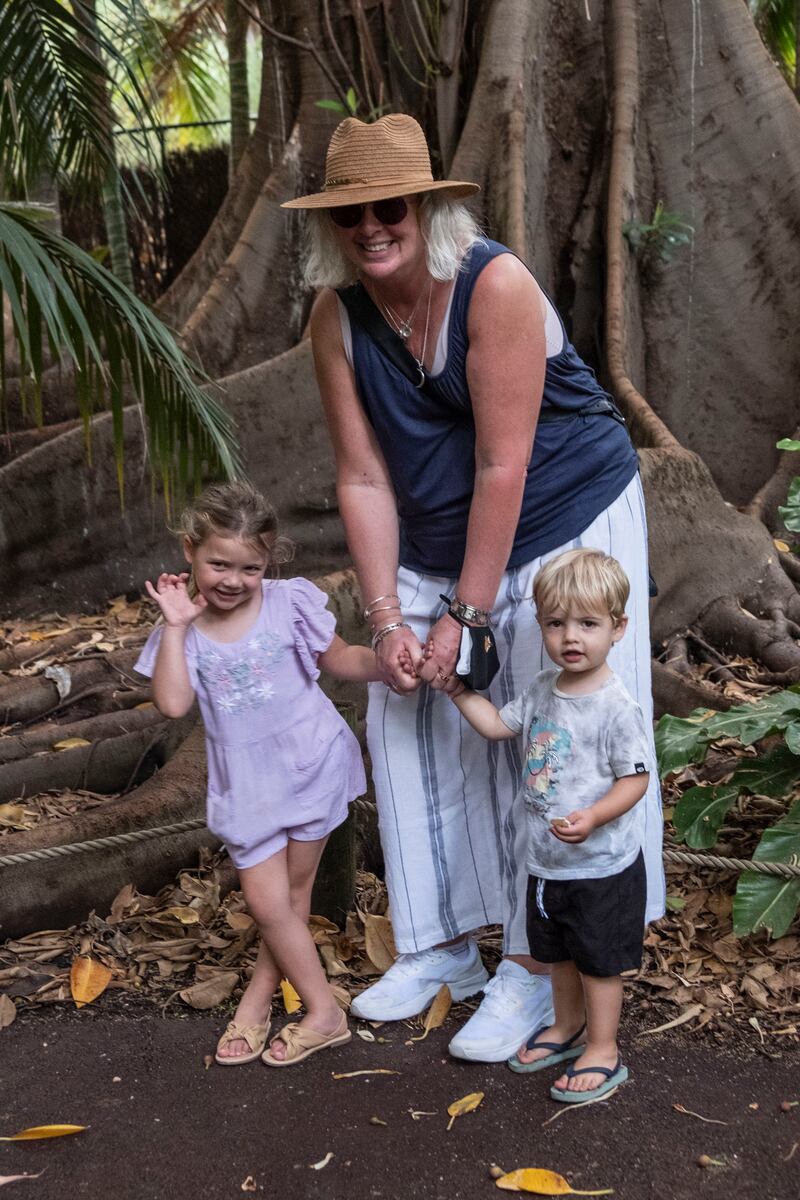 Barbara Scully with her granddaughter Emie and her grandson Max