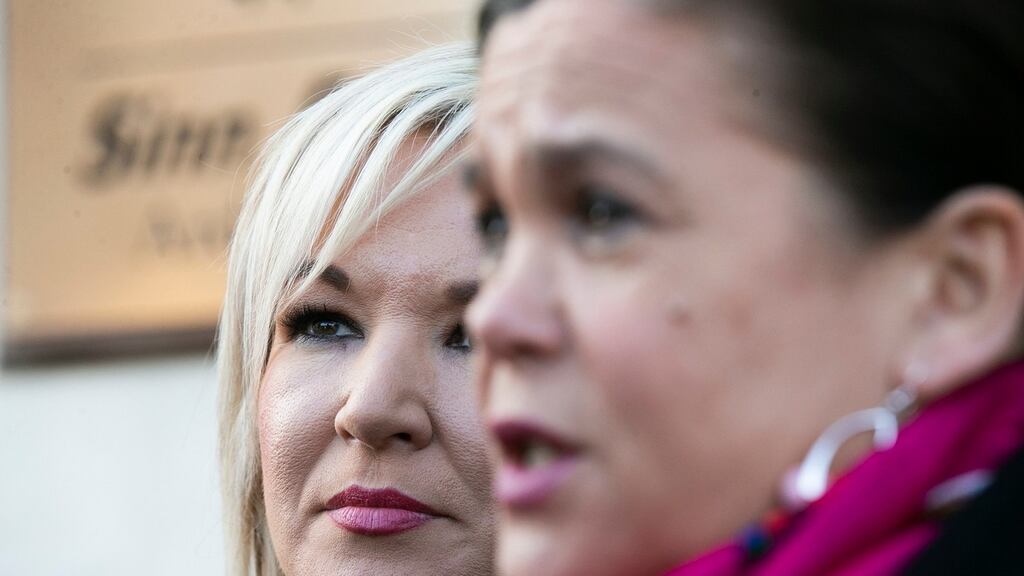 Northern Ireland Deputy First Minister Michelle O’Neill and Sinn Féin president Mary Lou McDonald in Dublin last month. Photograph: Sam Boal / RollingNews.ie