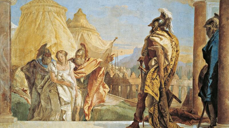 Briseis led to Agamemnon by Giambattista Tiepolo:    Pat Barker makes Briseis the protagonist in her latest novel. Photograph:  DeAgostini/Getty Images