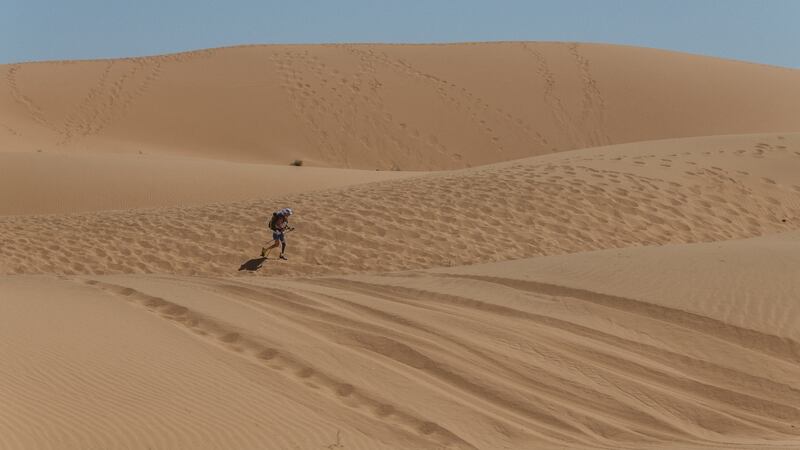 Amy Palmiero-Winters navigates sand dunes during day two.