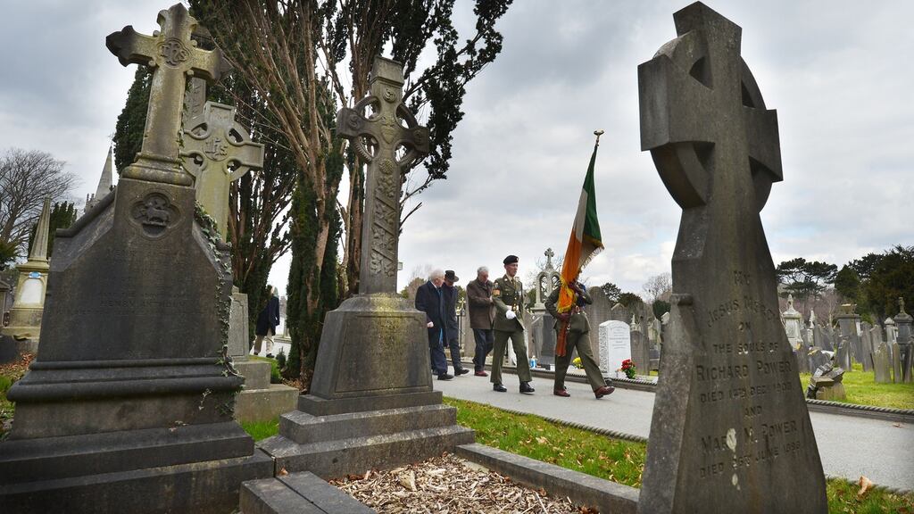 Sean Hurley was buried along with 20 other casualties of the Easter Rising in a mass grave in Glasnevin Cemetery in Dublin. Photograph: Alan Betson / The Irish Times