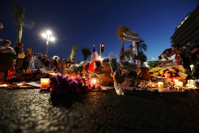 In the immediate aftermath of the 2016 Bastille Day attack, people came together in grief and sympathy. Photograph: Valery Hache/AFP via Getty Images