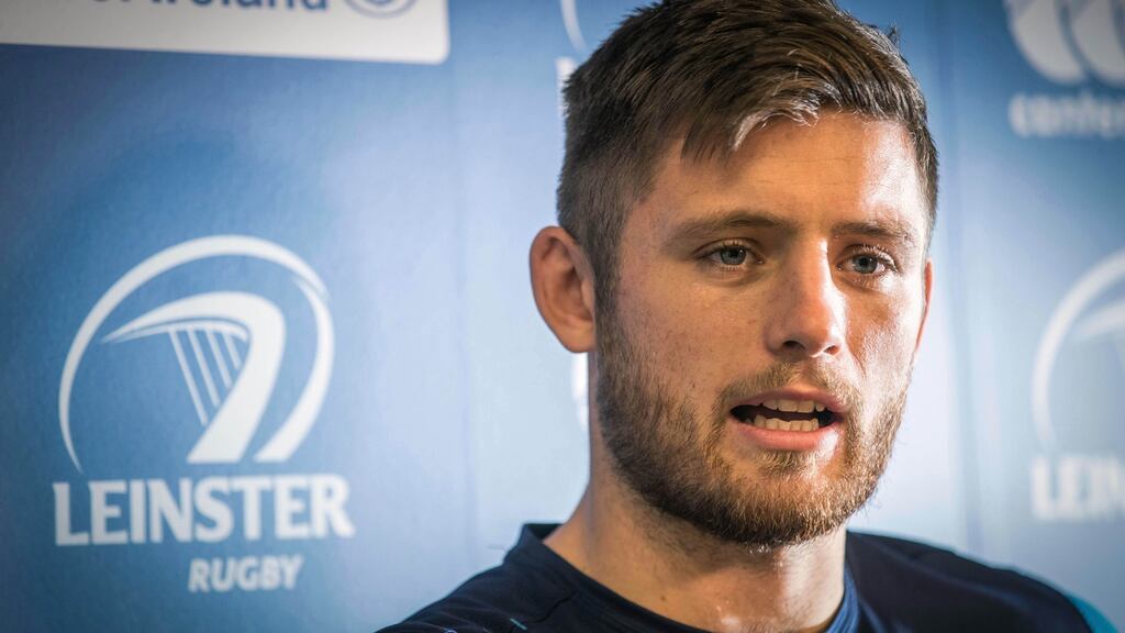Ross Byrne at Leinster Rugby press conference. Photograph: ©INPHO/Oisin Keniry