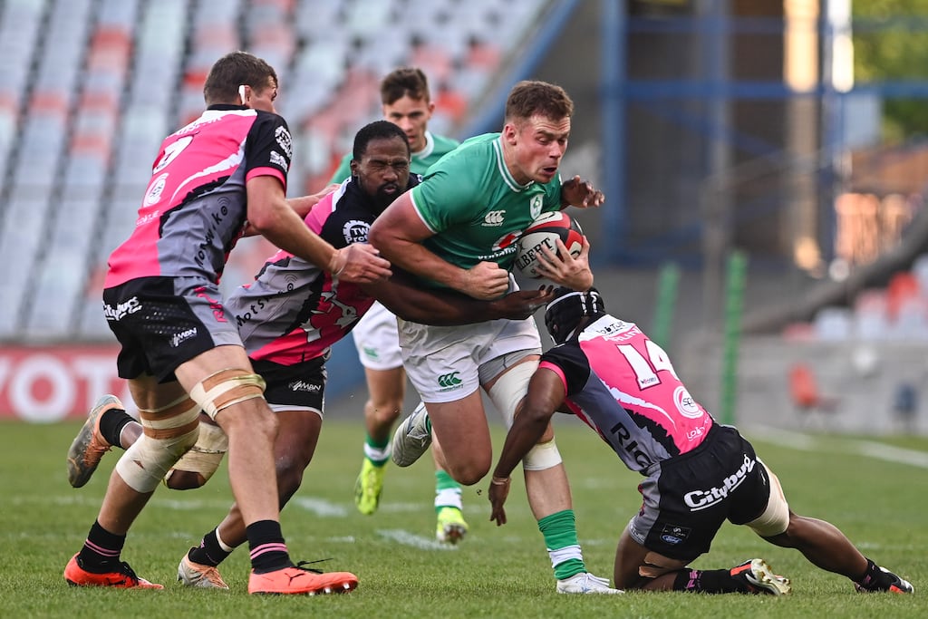 Zac Ward in action for Emerging Ireland in their 36-24 victory over the Pumas in Bloemfontein. Photograph: Steve Haag Sports/Darren Stewart/Inpho