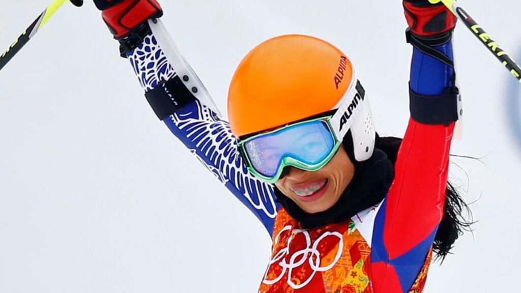 Pop violinist Vanessa Mae has been banned by the International Ski Federation for four years over the manipulation of giant slalom races which allowed her to qualify for the Sochi Olympic Games. Photograph: Kai Pfaffenbach/Reuters