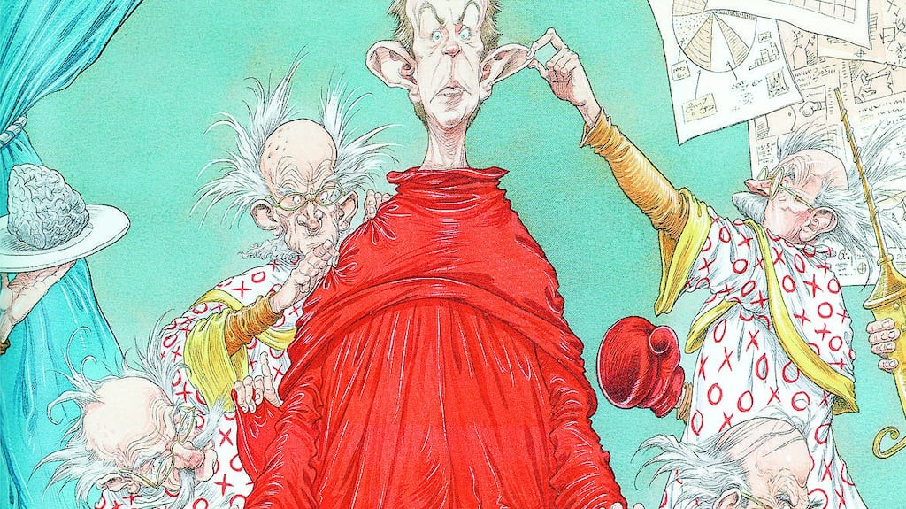Tony Blair as Gulliver, from Jonathan Swift’s Gulliver. Retold by Martin Jenkins. illustrated by Chris Riddell