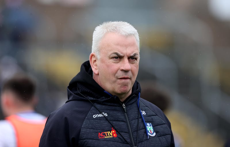 Monaghan manager Gabriel Bannigan on the sideline of the Ulster SFC quarter-final against Donegal in Clones. Photograph: Bryan Keane/Inpho