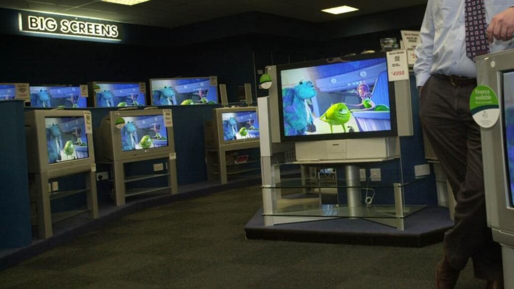 Gardaí are working with management at the Harvey Norman store at the Kinsale Road in Ballycurreen, Cork, to compile a list of precisely how much equipment was stolen last night. It's expected to be a substantial amount, worth in the region of tens of thousands of euro. Photograph: Dara MacDónaill/The Irish Times