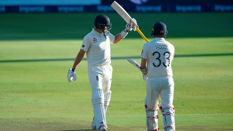 Joe Root’s 59 helped England to a lead of 465 over South Africa. Photograph: Christiaan Kotze/Getty/AFP
