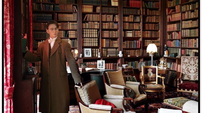 A wax figure of W.B.Yeats in the library at Westport House.