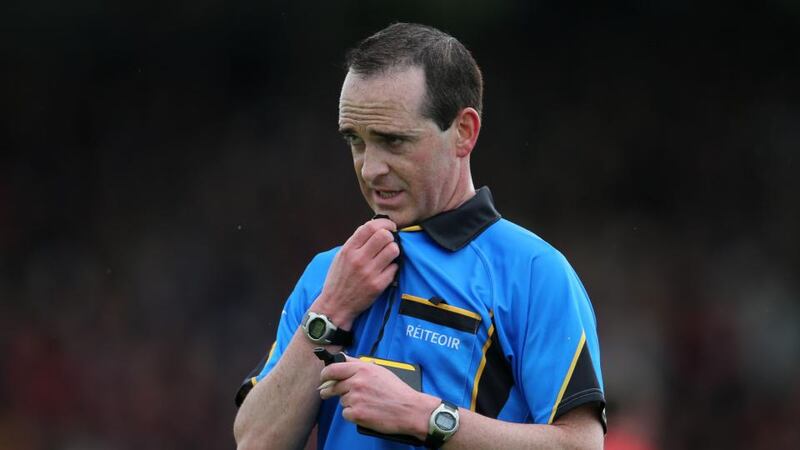 Referee David Coldrick at Healy Park last Sunday. “Once the association gives its full backing to these rules, there’ll be no issue from a refereeing point of view.”  Photograph: Cathal Noonan/Inpho
