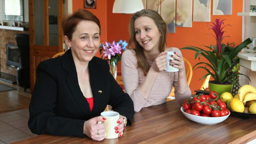 Home from home: Agnieszka Grochola and her daughter, Magdalena. Photograph: Joe O’Shaughnessy
