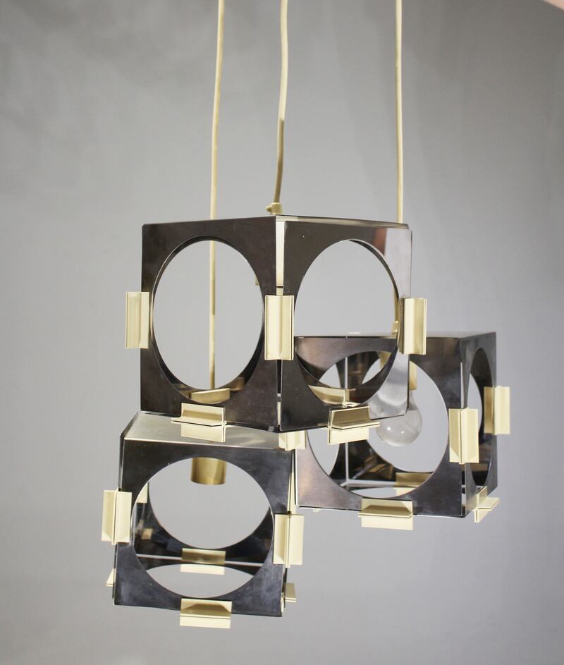 This contemporary-looking chandelier from the 1960s by Goffredo Reggiani in boxed format with chrome is for sale through de Veres, €400-€600