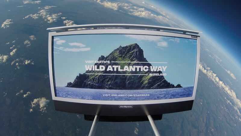 Fáilte Ireland and Tourism Ireland have adopted a Star Wars theme and imagery from Skellig Michael and other west coast film locations to advertise the Wild Atlantic Way.