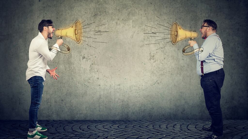 Megaphone debate. We want to be open and civil, but we just can’t manage it.