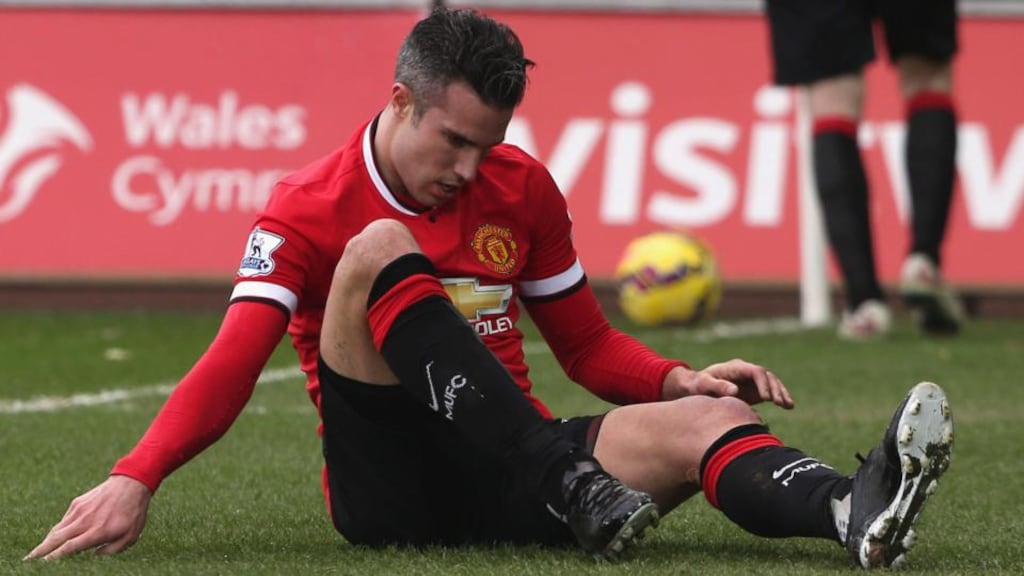 Robin van Persie has declared himself fit for Sunday’s Manchester derby. He last played against Swansea City on February 21st where he picked up an ankle injury. Photograph: John Peters/Man Utd via Getty Images