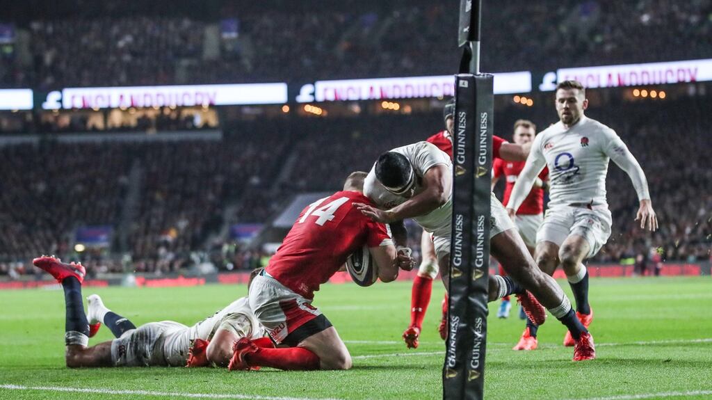 The red card for Manu Tuilagi was indisputably correct, despite Eddie Jones’ “absolute rubbish” protests. Photograph: James Crombie/Inpho