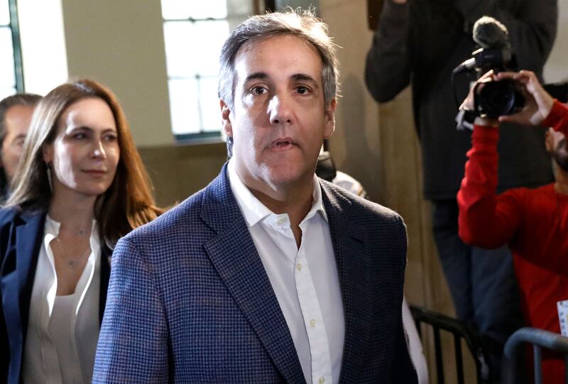 Michael Cohen, one-time lawyer for former US president Donald Trump, arrives to testify in Mr Trump's civil fraud trial in New York. Photograph: Peter Foley/EPA