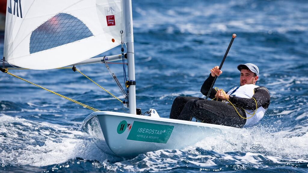 Ireland’s Finn Lynch in action at the Princess Sofia/Palma Olympic Classes Regatta in Mallorca where he secured a place in Saturday’s medal race final. Photograph: David Branigan/Oceansport