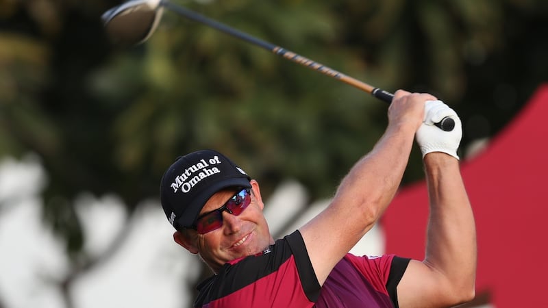 Padraig Harrington opened with a 71 in Dubai. Photograph: Ali Haider/EPA
