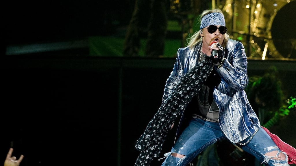 Axl Rose of Guns N’ Roses performs at the O2 Arena in London in 2010. the band are to play Slane Castle, Co Meath in 2017. Photograph: Ian West/PA Wire