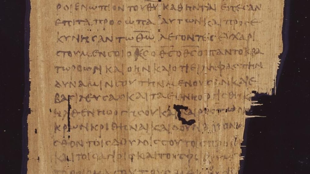 Revelation 11: 19, 12: 1-6 (P47): The Book of Revelation c. AD250-300 © The Trustees of the Chester Beatty Library, Dublin