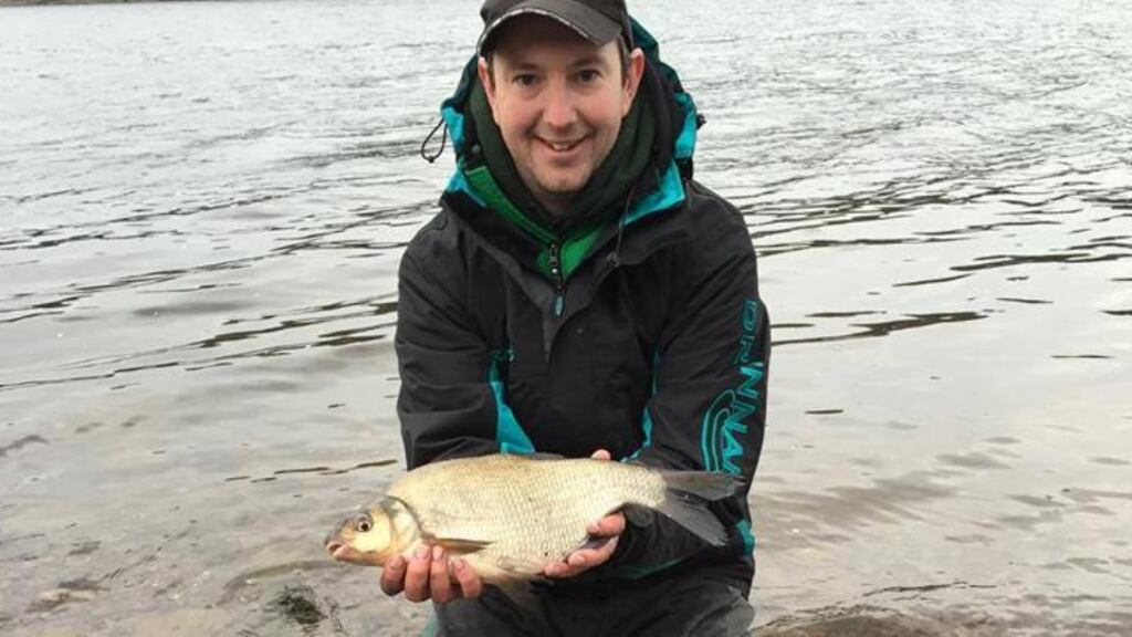A happy David Herron from Co Fermanagh with part of his splendid catch of bream and roach at Inniscarra, Co Cork