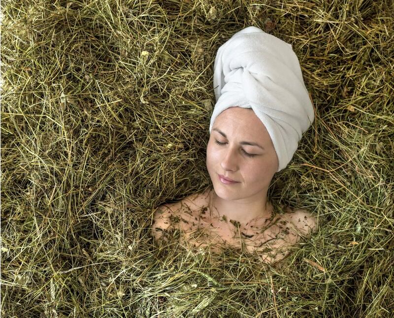 Hay? I'm a believer. Take a hay bath at Hotel Heubad