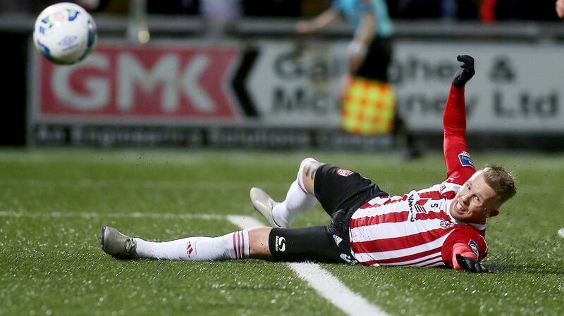 Derry’s Conor Clifford at the Brandywell. Photograph: Lorcan Doherty/Inpho