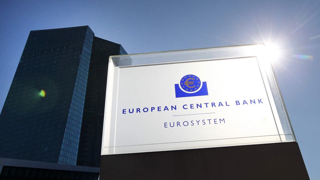 The ECB kept its main policy rate unchanged at minus 0.5 per cent and repeated its statement that the “calibration of net purchases for the third quarter will be data-dependent and reflect its evolving assessment of the outlook”. Photograph: Daniel Roland/AFP