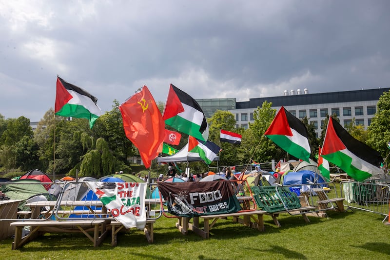 The encampment on the grounds of UCD. Photograph: Tom Honan/The Irish Times