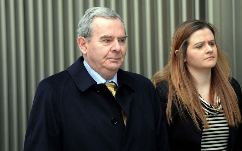 Seán Quinn, accompanied by his daughter Brenda, arriving at the Dublin Circuit Criminal Court in 2014, where he gave evidence in the trial of former Anglo Irish Bank directors Seán FitzPatrick, Willie McAteer and Pat Whelan. Photograph: Eric Luke/The Irish Times