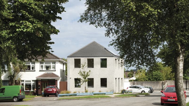 ‘A little monument’: exterior of House 4, Firhouse, by Taka Architects. Photograph: Alice Clancy