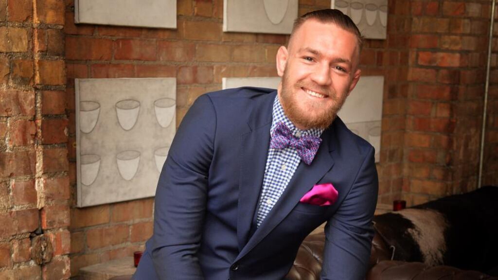 Conor McGregor, wearing Louis Copeland, at Kelly’s Hotel, South Great George’s Street in Dublin. Photograph: David Sleator