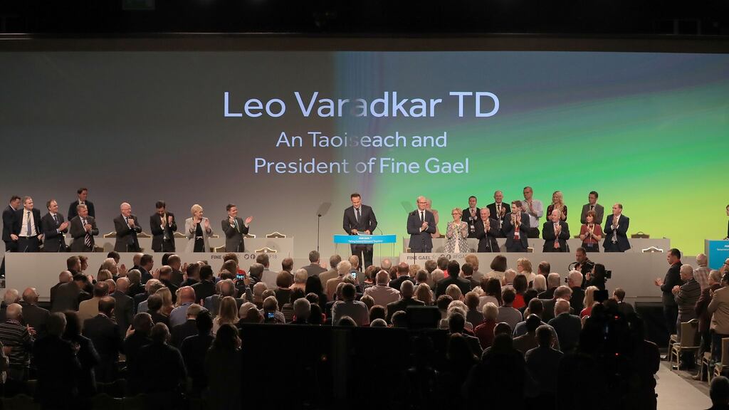 Leo Varadkar speaking at the opening Fine Gael ardfheis in 2018. File photograph: Donall Farmer