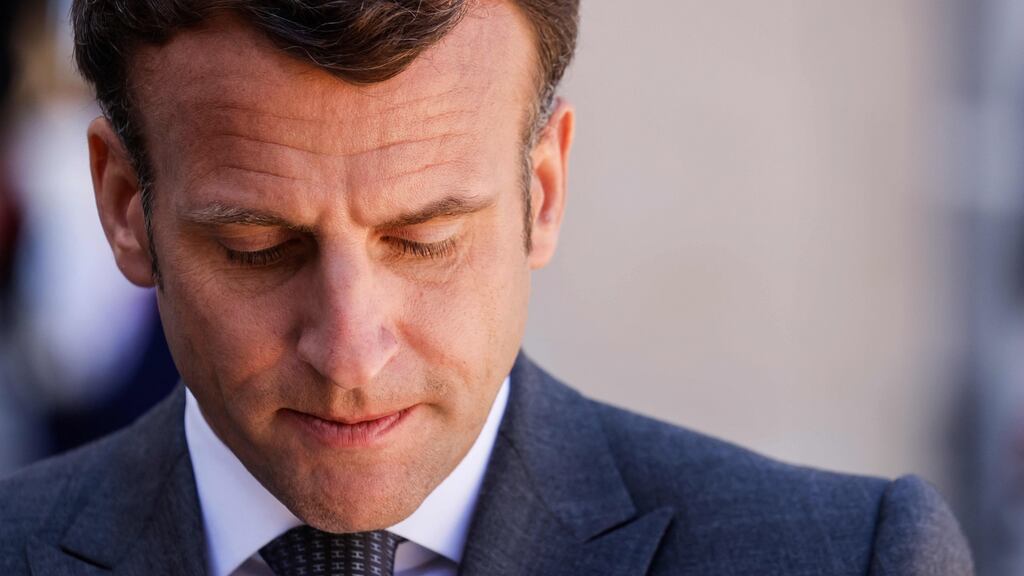 French president Emmanuel Macron: Polls indicate he  would win 54 per cent of the vote in a presidential run-off, against 46 per cent for Marine Le Pen. Photograph: Ludovic Marin/AFP