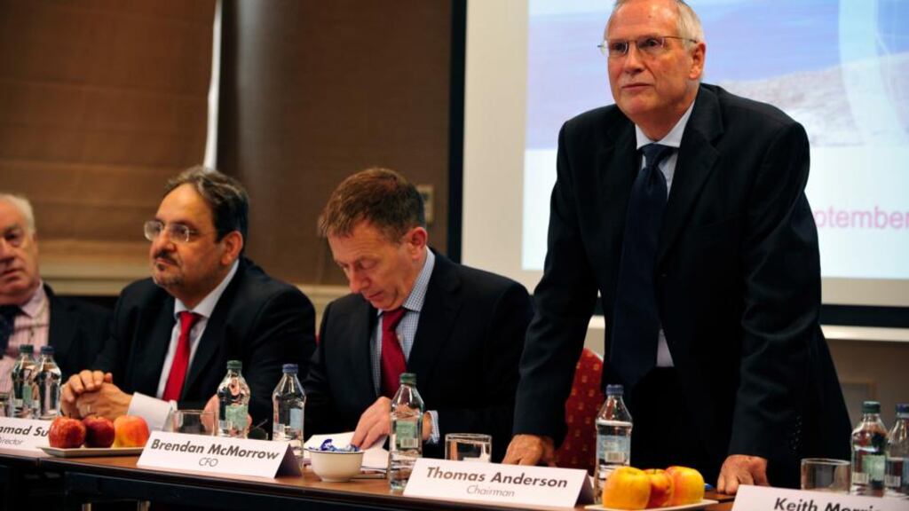 Thomas Anderson resigned as chairman at the company’s AGM in Dublin. Photograph: Aidan Crawley