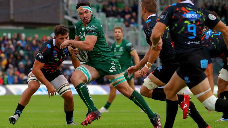 Paul Boyle runs in a try. Photo: Tommy Dickson/Inpho