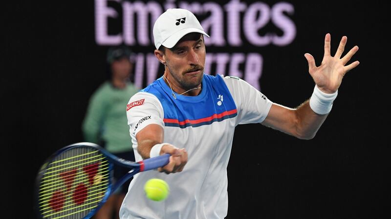 Steve Johnson lost to Roger Federer in straight sets. Photograph: William West/Getty/AFP