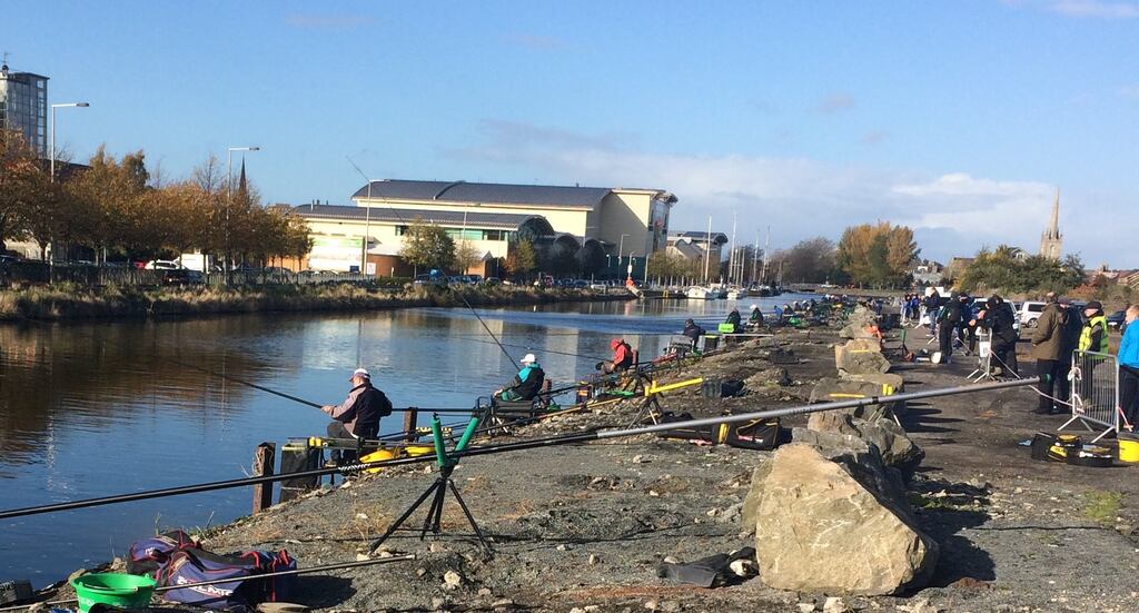 Competitors at the 2015 Home International coarse angling event on the Newry Canal in Northern Ireland