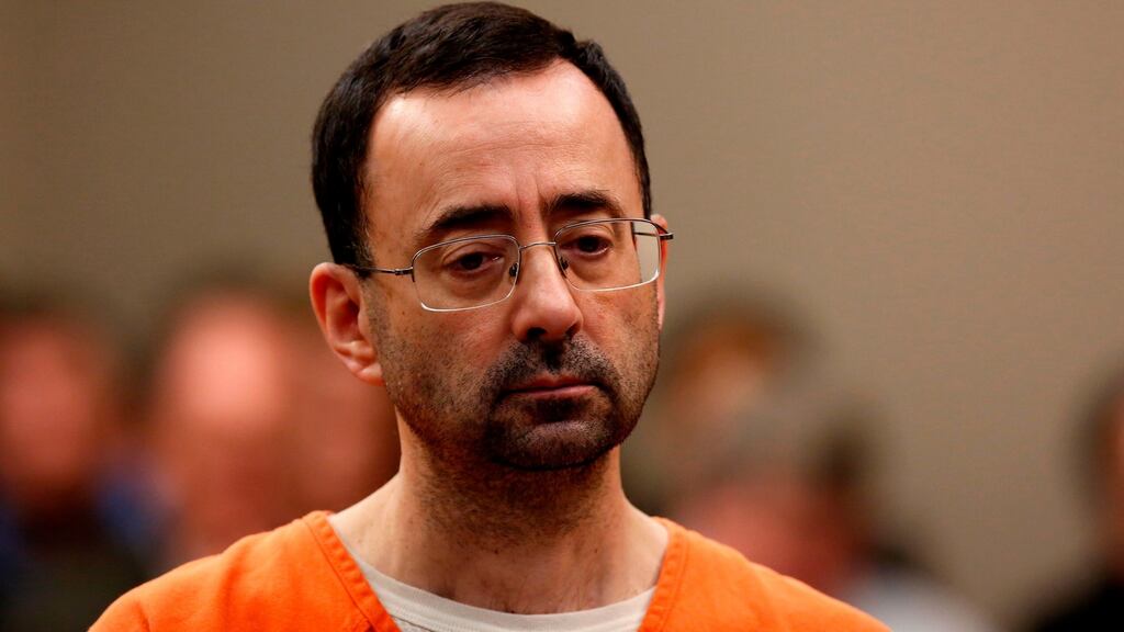 File photo of former Michigan State University and USA Gymnastics doctor Larry Nassar appearing at Ingham County Circuit Court in Lansing, Michigan. Photo: Jeff Kowalsky/Getty Images