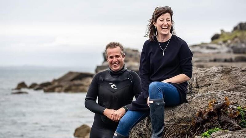 Jenny O’Halloran and her husband Dave Cotter of Bláth na Mara on Inis Mór. Photograph: Phil Doyle