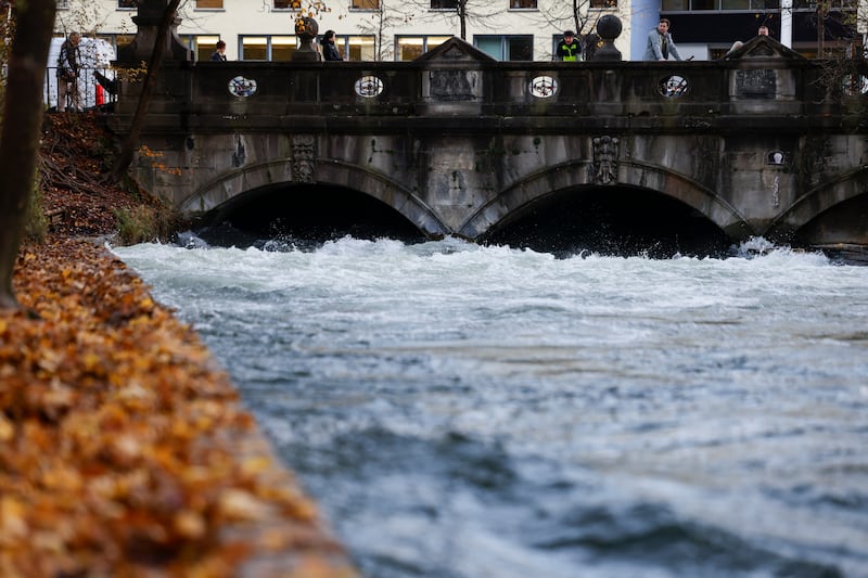 The Eisbach wave, beloved by surfers, has flattened following river cleaning operations. Photograph: Michaela Stache/ AFP/ Getty Images